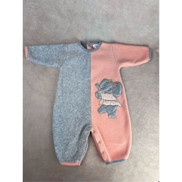 Vintage Bright Future 90s Y2K Elephant One Piece 3-6M - Picture 1 of 5